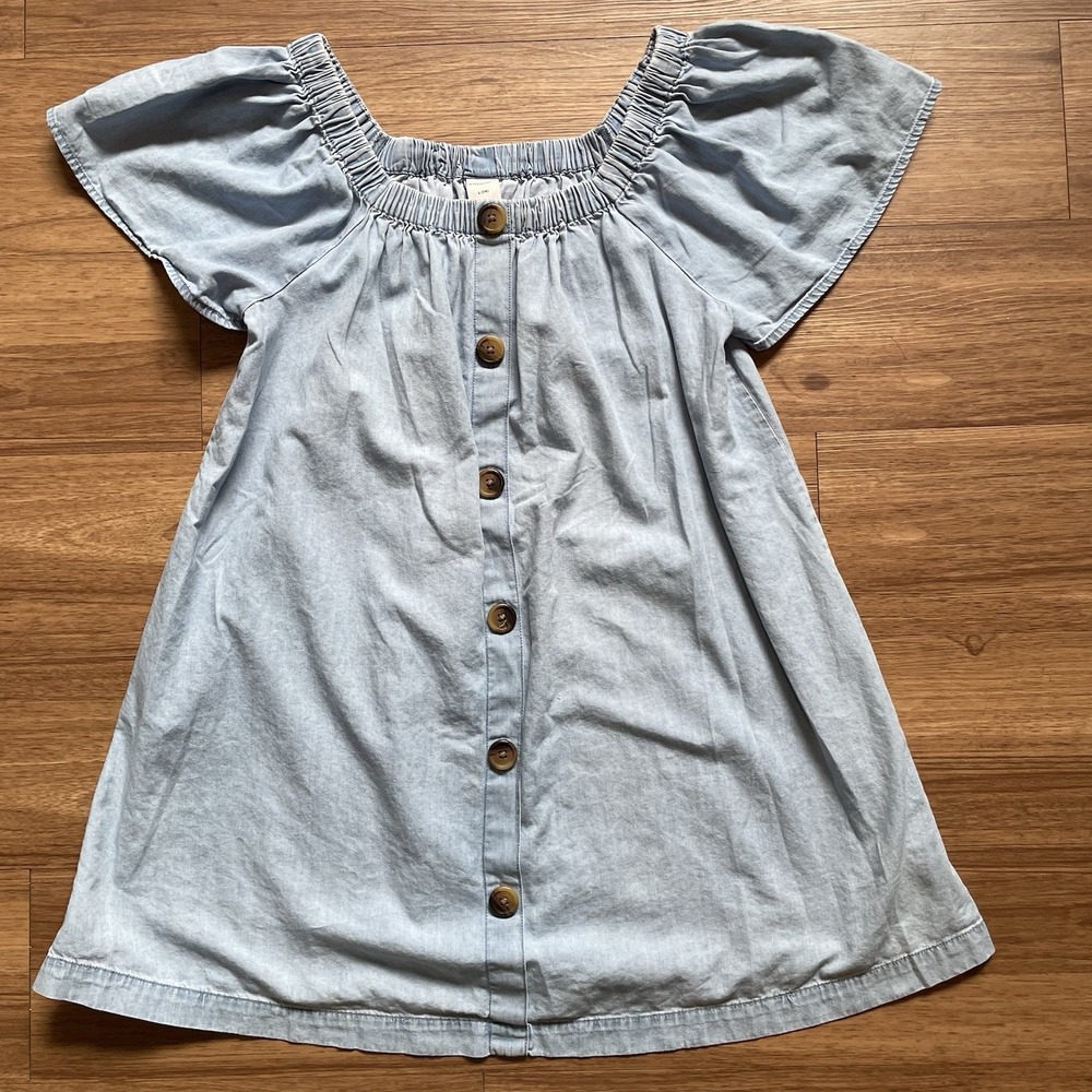 Arizona Jean Co. Large Blue Smocked Off-Shoulder L Boho Y2K Women's Casual Prep